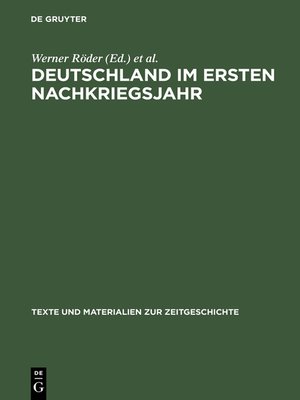 cover image of Deutschland im ersten Nachkriegsjahr